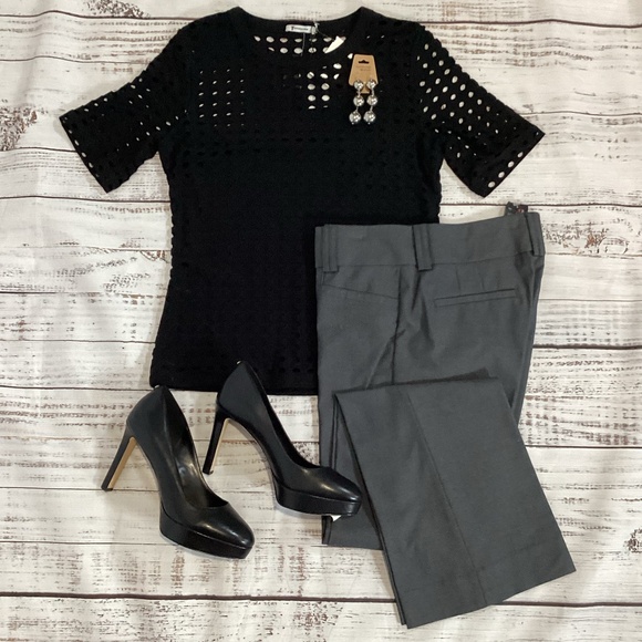 404. Alexander Wang Short Sleeve Black Top NWT Size Large - Picture 2 of 4